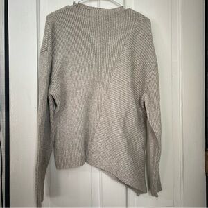 Elegant Beige Asymmetrical Knit Sweater